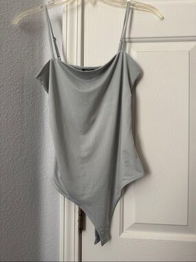 Women's Light Blue-Gray Sleeveless Bodysuit Tank Top